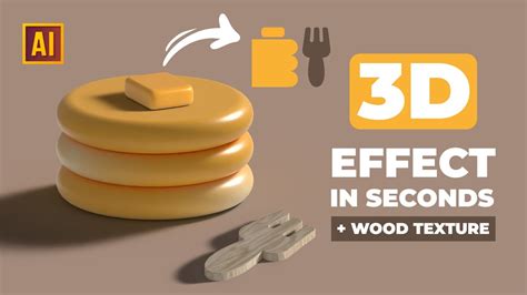 How To Make D Pancakes And Wooden Fork In Seconds In Adobe Illustrator