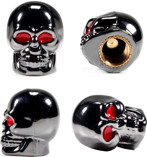 Amazon Dsycar Grey Skull Valve Stem Caps Funny Pack Air Caps