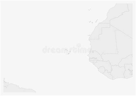 Cape Verde Map And Flag Vector Map Icon With Highlighted Cape Verde