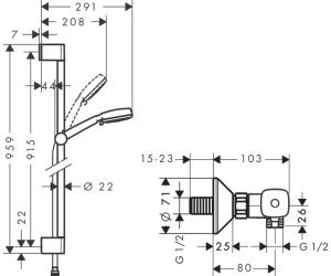 Hansgrohe Crometta 100 Vario Combi Set 27031400 Au Meilleur Prix Sur