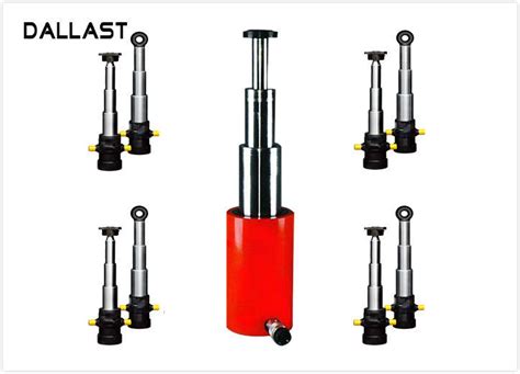 3 4 Stage Telescopic Hydraulic Ram Single Acting Hydraulic Cylinders For Dump Truck