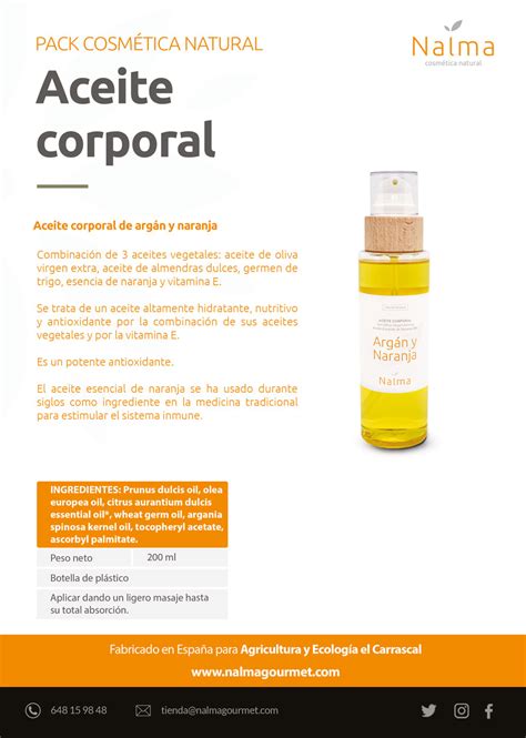 Aceite Corporal De Naranja Nalma Gourmet