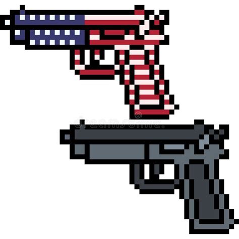 Vector Pixel Art Gun Control Stock Vector - Illustration of america ...