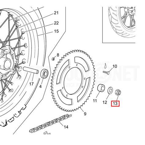 Tuerca Rueda Trasera Original Sherco Cc M X