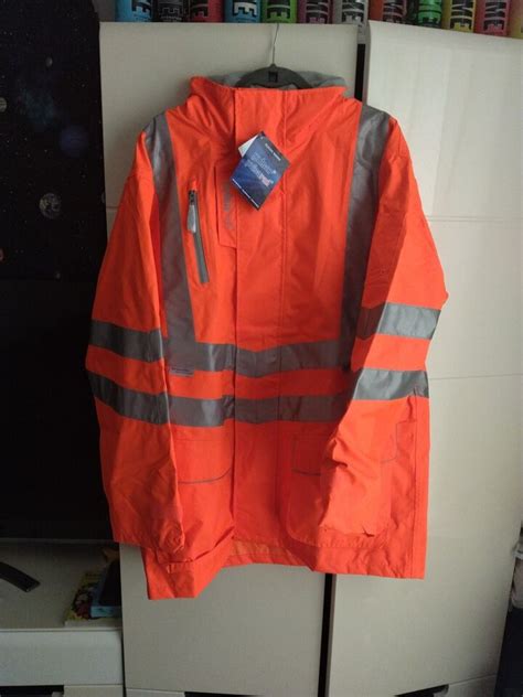 Pulsar Pulsarail Unlined Hi Vis Waterproof Orange Storm Coat Jacket Xl