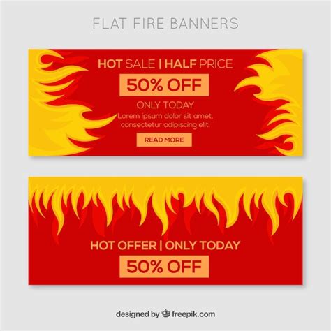 Premium Vector | Flat design fire banner