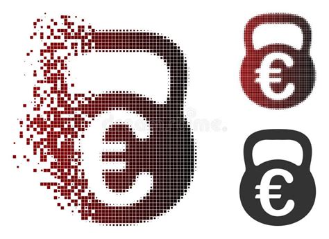 Icono Euro De Semitono Destructed Del Peso Del Pixel Ilustración del