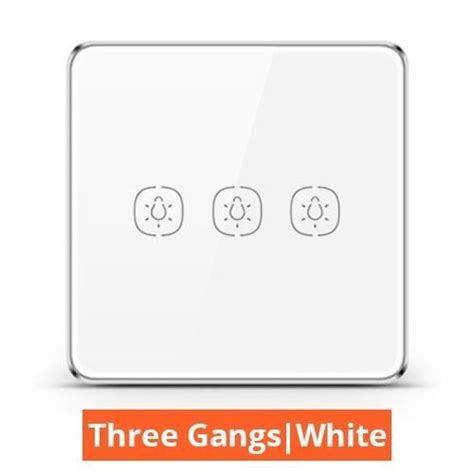 White Three Gangs Interrupteur Tactile Sans Fil Tuya Zigbee Ou