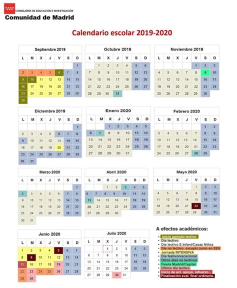 El Calendario Escolar Del Pr Ximo Curso En La Comunidad De Madrid