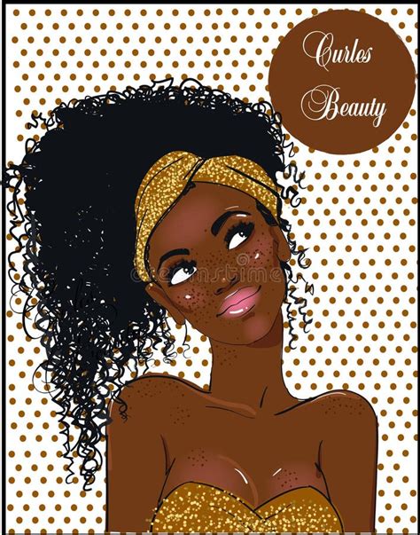 Portrait Of Beautiful Black Woman Stock Vector Illustration Of Beauty