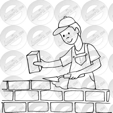 Bricklayer Outline For Classroom Therapy Use Great Bricklayer Clipart