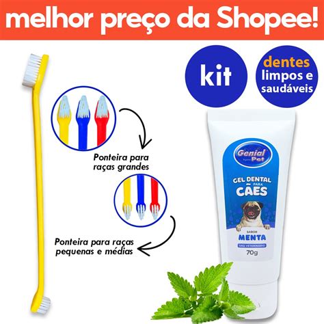 Kit Higiene Bucal Para Cachorros E Gatos Gel Dental Menta G E Escova