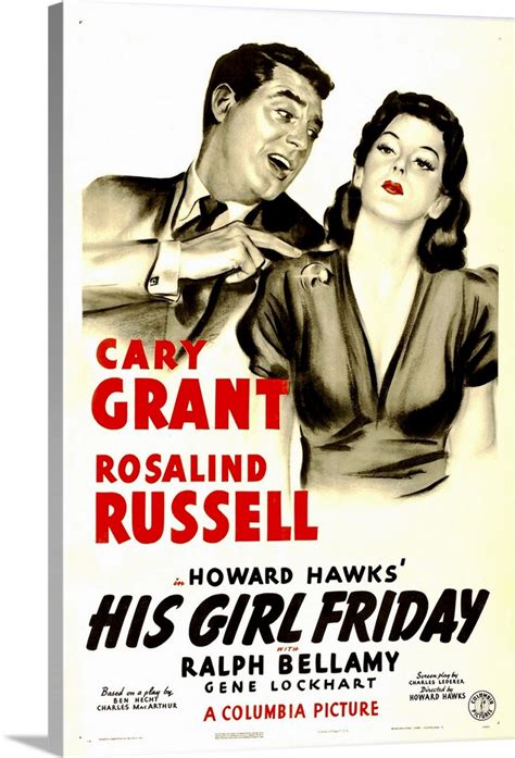 His Girl Friday - Vintage Movie Poster Wall Art, Canvas Prints, Framed ...