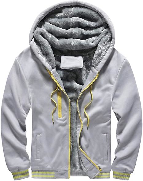 Clearance Men S Zip Up Hoodie Heavyweight Winter Sweatshirt Fleece Sherpa Lined Warm Jacket