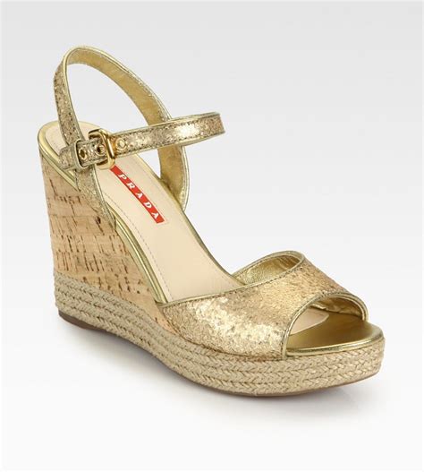 Gold Wedge Sandals