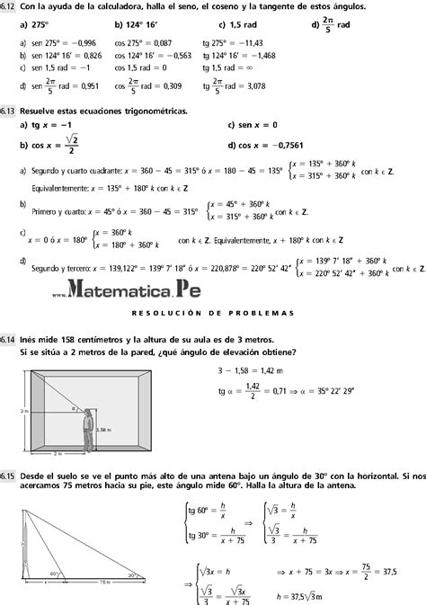 Trigonometria Ejercicios Resueltos De Secundariamatematica 4 Eso Pdf