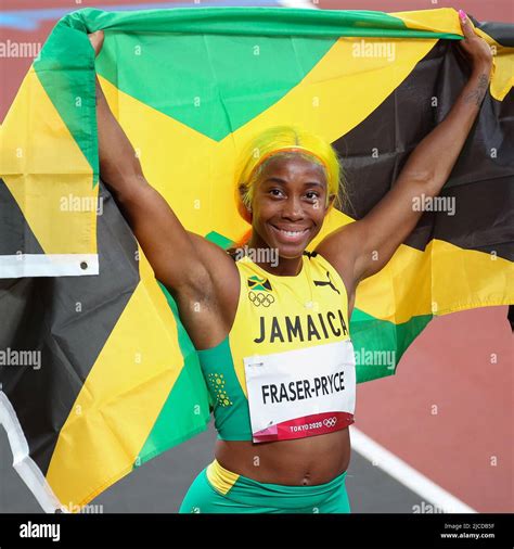 July 31st 2021 Tokyo Japan Shelly Ann Fraser Pryce Of Jamaica Wins