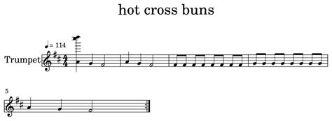 Hot Cross Buns Sheet Music For Trumpet
