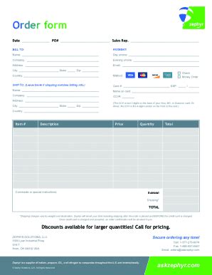 Fillable Online Helium Equipment Order Form Zephyr Solutions LLC Fax