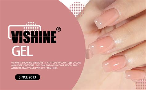 Amazon Vishime Nude Pink Gel Polish Jelly Gel Nail Polish Crystal Pink Translucent Soak