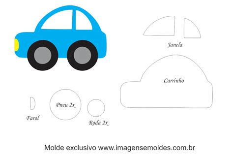 Molde Transportes Carro Para Feltro Eva E Artesanato Molde