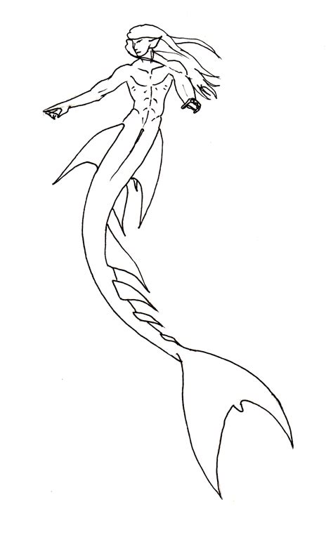 Merman Line By Moondragonwings On Deviantart