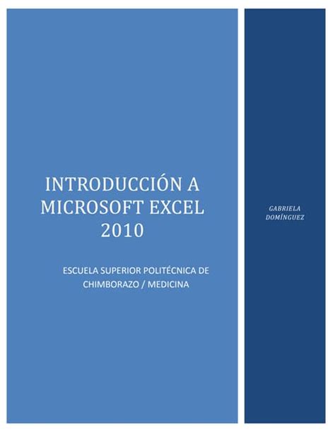 Microsoft Excel Introduccion Pdf