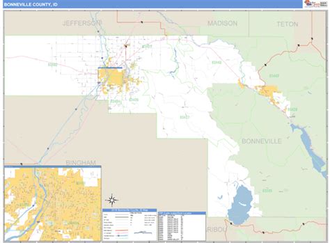 Bonneville County, Idaho Zip Code Wall Map | Maps.com.com