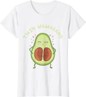 Twin Mamacado Cute Avocado Mama Fruit Pregnancy Pregnant Mom T Shirt