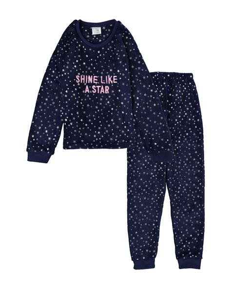 Riachuelo Pijama Infantil Longo Em Fleece Estrelinhas Azul Marinho