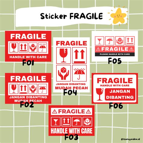 Jual Sticker Fragile Murah Label Awas Pecah Belah Sticker Jangan