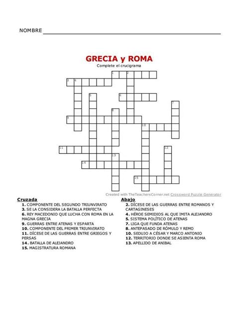 Crucigrama De Grecia Y Roma Resuelto Brainly Lat