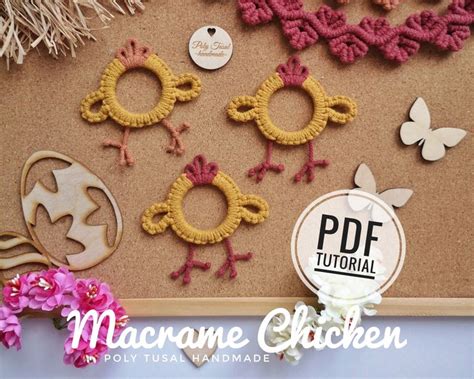 Macrame Chicken Pattern Easter DIY Tutorial Thanksgiving Turkey Craft