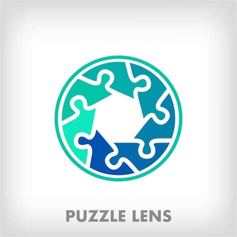 Premium Vector Creative Puzzle Pieces Lens Logo Unique Color Transitions Education Research