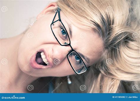 Excited woman face stock photo. Image of anger, shocked - 41185082