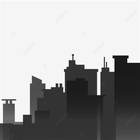 Gradient City Silhouette With Building Clipart City Silhouette City