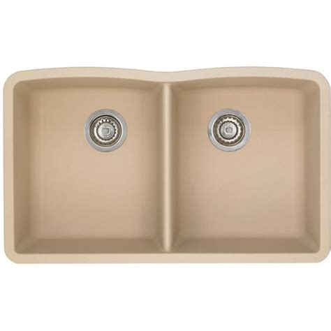 Blanco Diamond 32 X 19 Equal Double Bowl Silgranit Ii Undermount Sink