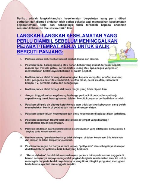 PDF Langkah Langkah Keselamatan Yang Perlu Diambil Sebelum DOKUMEN TIPS