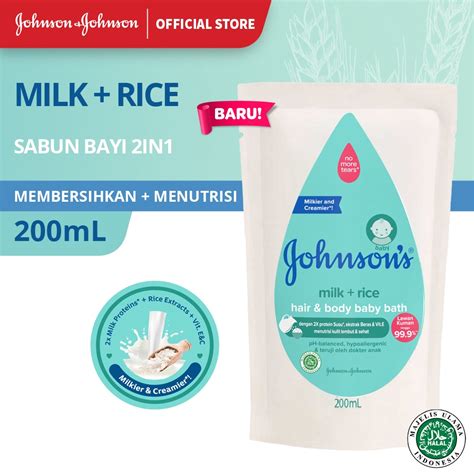 Jual JOHNSON S Milk Rice Hair Body Baby Bath Sabun Bayi 2in1