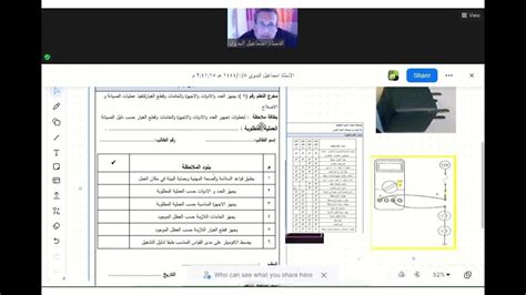 تقييم المخرج الاول لوحدة صيانة واصلاح الدوائر الكهربائيه للصف الاول