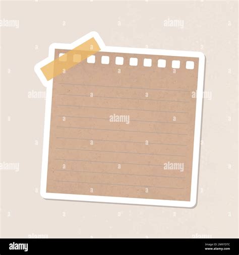 Brown Lined Notepaper Journal Sticker Vector Stock Vector Image And Art