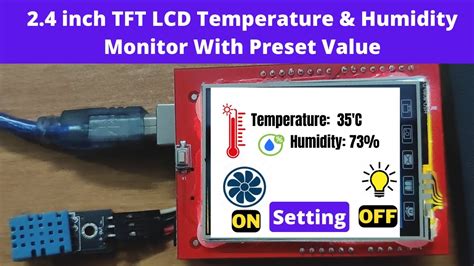 Tft Lcd Arduino Dht 11 Temperature And Humidity Monitor Arduino Tft Lcd