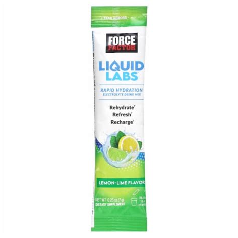 Force Factor Liquid Labs Rapid Hydration Electrolyte Drink Mix Lemon