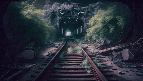 Premium Photo Abandoned Train Lines Post Apocalyptic City Dark Mood