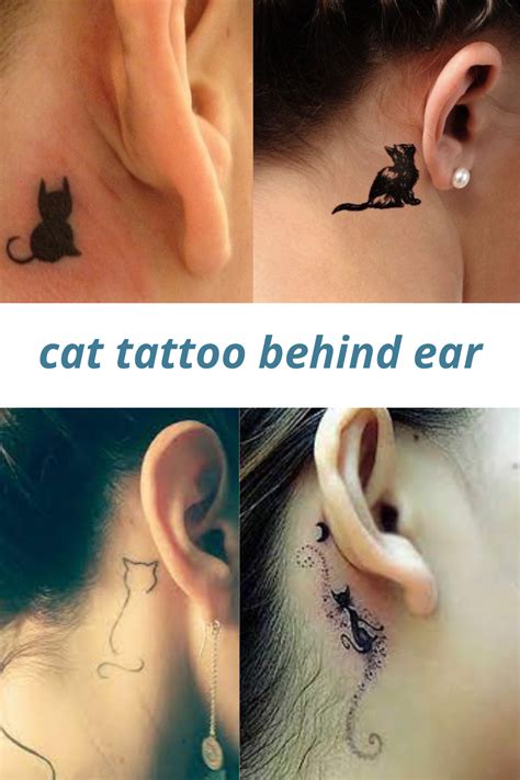 Cat Tattoo Behind Ear Cat Tattoo Cat Tattoo Small Cute Cat Tattoo