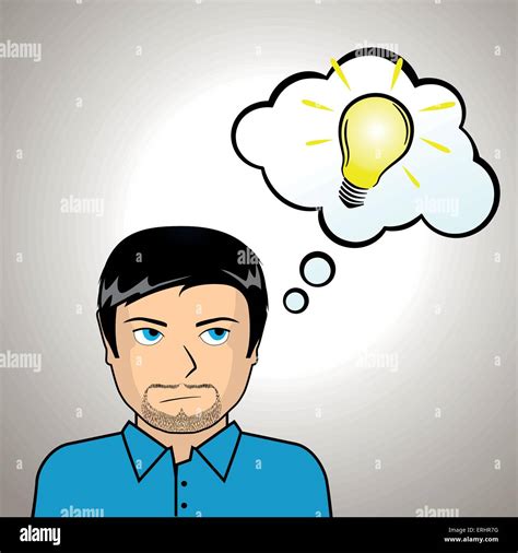 Vector Illustration Of Man Who Have An Idea Stock Vector Image Art