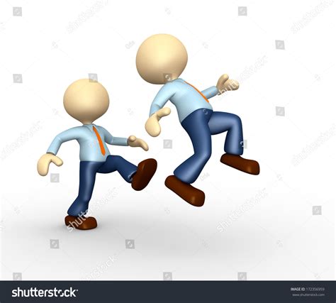 kicking people clipart