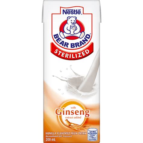 Bear Brand Sterilized Milk With Ginseng 200ml Fresh Milk Walter Mart