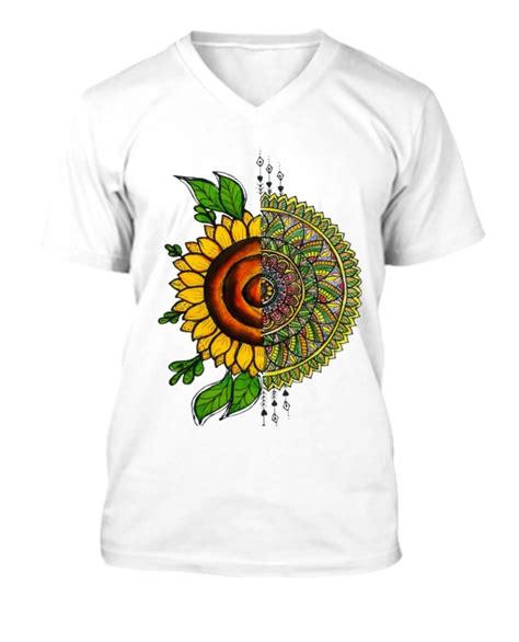 Mandala Art Design T Shirt V Neck T Shirt