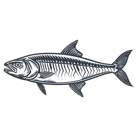 Premium Vector Mackerel Fish Woodcut Style Drawing Vector Illustration